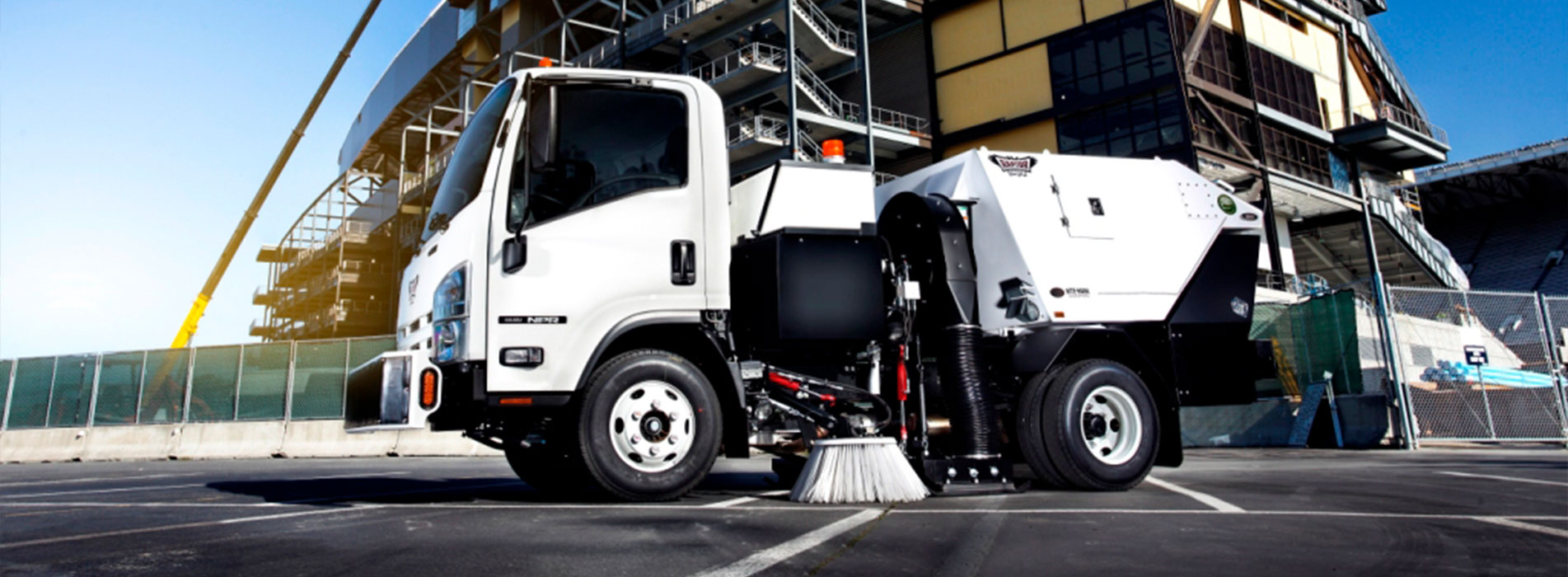 Nitehawk Raptor Sweeper in Stadium Parking Lot | Katsam Property Services
